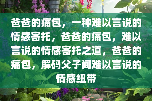 爸爸的痛包，一种难以言说的情感寄托，爸爸的痛包，难以言说的情感寄托之道，爸爸的痛包，解码父子间难以言说的情感纽带