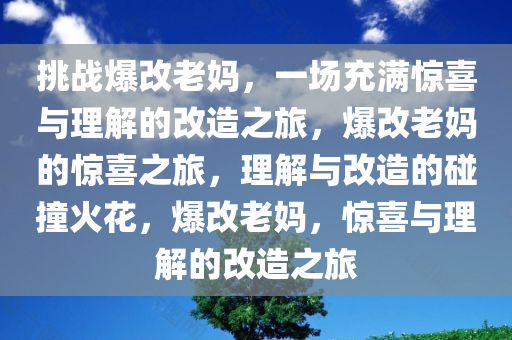 挑战爆改老妈，一场充满惊喜与理解的改造之旅，爆改老妈的惊喜之旅，理解与改造的碰撞火花，爆改老妈，惊喜与理解的改造之旅