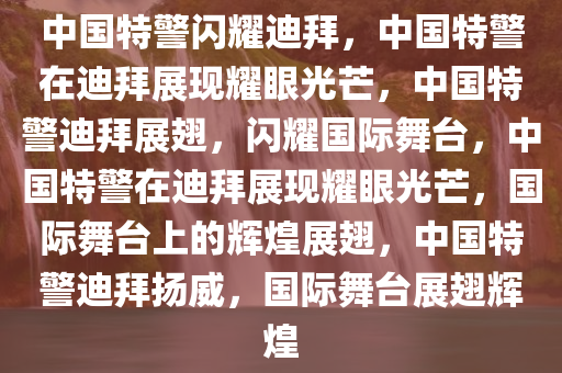 中国特警闪耀迪拜，中国特警在迪拜展现耀眼光芒，中国特警迪拜展翅，闪耀国际舞台，中国特警在迪拜展现耀眼光芒，国际舞台上的辉煌展翅，中国特警迪拜扬威，国际舞台展翅辉煌