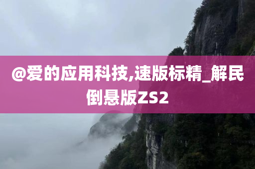 @爱的应用科技,速版标精_解民倒悬版ZS2
