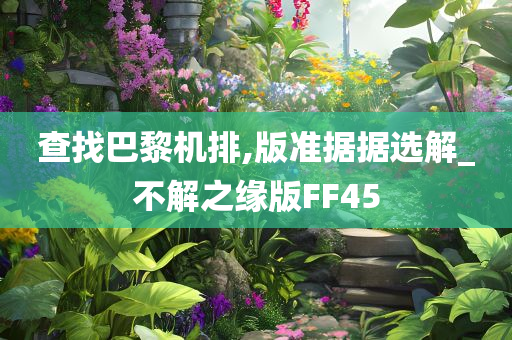查找巴黎机排,版准据据选解_不解之缘版FF45