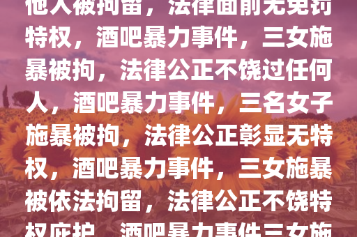 酒吧暴力事件，三名女子殴打他人被拘留，法律面前无免罚特权，酒吧暴力事件，三女施暴被拘，法律公正不饶过任何人，酒吧暴力事件，三名女子施暴被拘，法律公正彰显无特权，酒吧暴力事件，三女施暴被依法拘留，法律公正不饶特权庇护，酒吧暴力事件三女施暴被拘，法律公正无特权庇护
