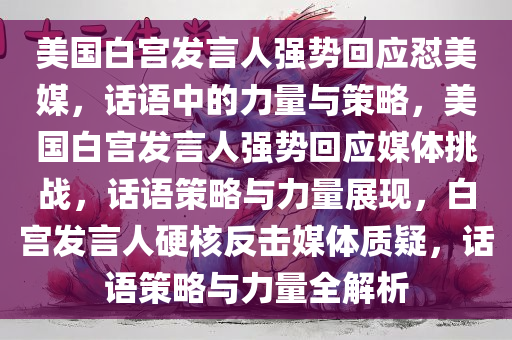 美国白宫发言人强势回应怼美媒，话语中的力量与策略，美国白宫发言人强势回应媒体挑战，话语策略与力量展现，白宫发言人硬核反击媒体质疑，话语策略与力量全解析
