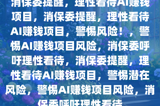 消保委提醒，理性看待AI赚钱项目，消保委提醒，理性看待AI赚钱项目，警惕风险！，警惕AI赚钱项目风险，消保委呼吁理性看待，消保委提醒，理性看待AI赚钱项目，警惕潜在风险，警惕AI赚钱项目风险，消保委呼吁理性看待