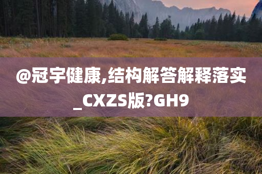 @冠宇健康,结构解答解释落实_CXZS版?GH9