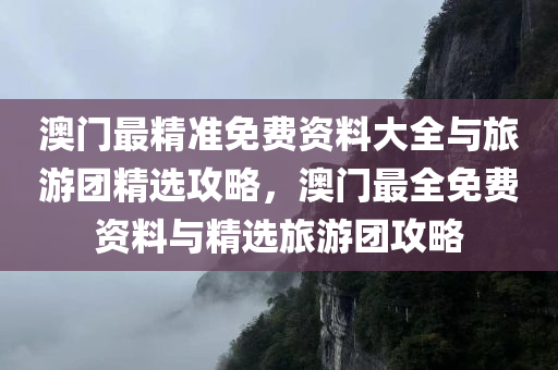 澳门最精准免费资料大全与旅游团精选攻略，澳门最全免费资料与精选旅游团攻略