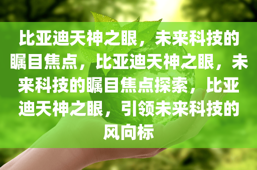 比亚迪天神之眼，未来科技的瞩目焦点，比亚迪天神之眼，未来科技的瞩目焦点探索，比亚迪天神之眼，引领未来科技的风向标