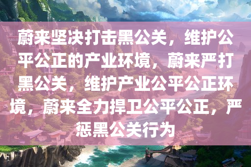蔚来坚决打击黑公关，维护公平公正的产业环境，蔚来严打黑公关，维护产业公平公正环境，蔚来全力捍卫公平公正，严惩黑公关行为