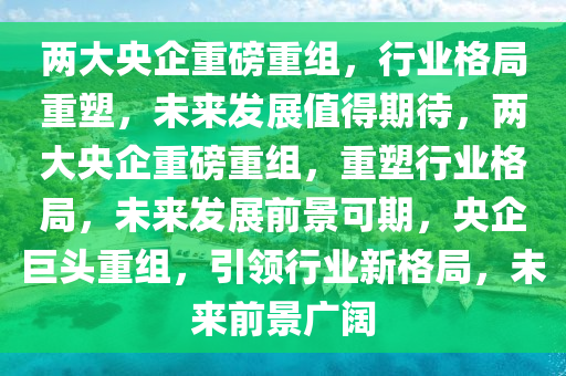 两大央企重磅重组，行业格局重塑，未来发展值得期待，两大央企重磅重组，重塑行业格局，未来发展前景可期，央企巨头重组，引领行业新格局，未来前景广阔