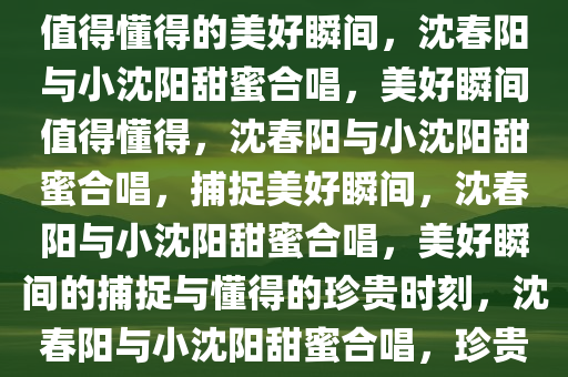 沈春阳与小沈阳的甜蜜合唱，你值得懂得的美好瞬间，沈春阳与小沈阳甜蜜合唱，美好瞬间值得懂得，沈春阳与小沈阳甜蜜合唱，捕捉美好瞬间，沈春阳与小沈阳甜蜜合唱，美好瞬间的捕捉与懂得的珍贵时刻，沈春阳与小沈阳甜蜜合唱，珍贵美好瞬间的捕捉