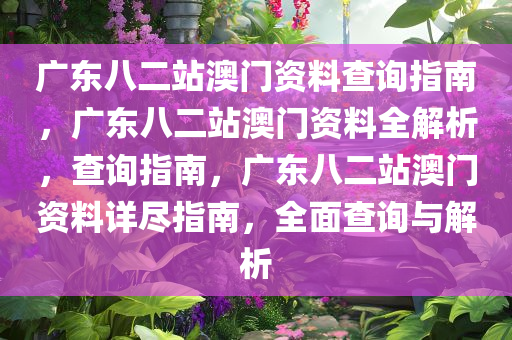 广东八二站澳门资料查询指南，广东八二站澳门资料全解析，查询指南，广东八二站澳门资料详尽指南，全面查询与解析