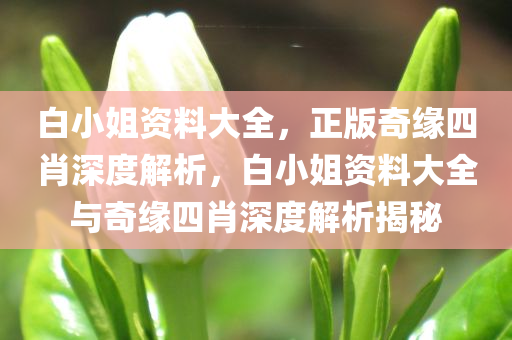 白小姐资料大全，正版奇缘四肖深度解析，白小姐资料大全与奇缘四肖深度解析揭秘