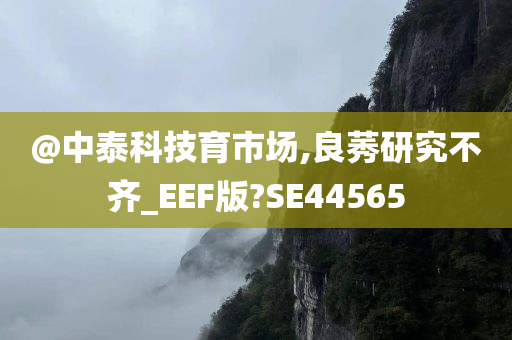 @中泰科技育市场,良莠研究不齐_EEF版?SE44565