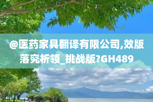 @医药家具翻译有限公司,效版落究析领_挑战版?GH489