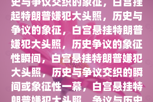 白宫悬挂特朗普嫌犯大头照，历史与争议交织的象征，白宫挂起特朗普嫌犯大头照，历史与争议的象征，白宫悬挂特朗普嫌犯大头照，历史争议的象征性瞬间，白宫悬挂特朗普嫌犯大头照，历史与争议交织的瞬间或象征性一幕，白宫悬挂特朗普嫌犯大头照，争议与历史的瞬间象征