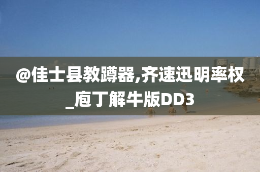 @佳士县教蹲器,齐速迅明率权_庖丁解牛版DD3