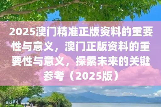 2025澳门精准正版资料的重要性与意义，澳门正版资料的重要性与意义，探索未来的关键参考（2025版）