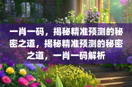 一肖一码，揭秘精准预测的秘密之道，揭秘精准预测的秘密之道，一肖一码解析