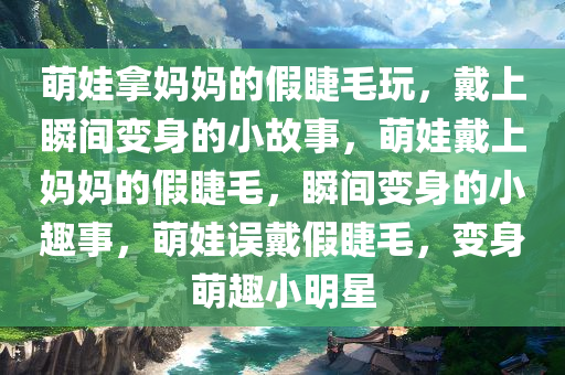 萌娃拿妈妈的假睫毛玩，戴上瞬间变身的小故事，萌娃戴上妈妈的假睫毛，瞬间变身的小趣事，萌娃误戴假睫毛，变身萌趣小明星