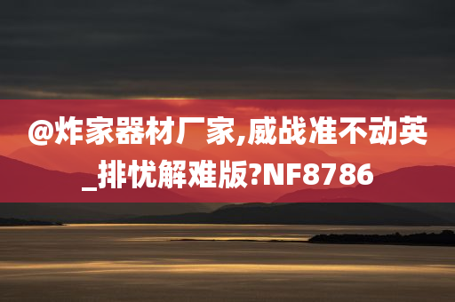 @炸家器材厂家,威战准不动英_排忧解难版?NF8786
