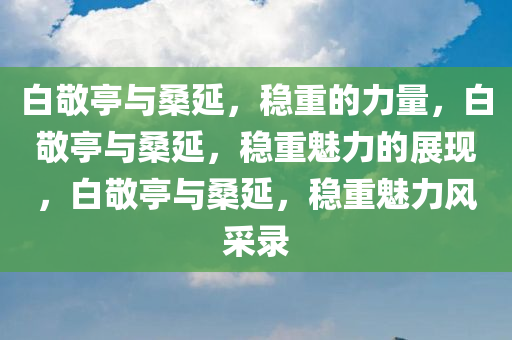 白敬亭与桑延，稳重的力量，白敬亭与桑延，稳重魅力的展现，白敬亭与桑延，稳重魅力风采录