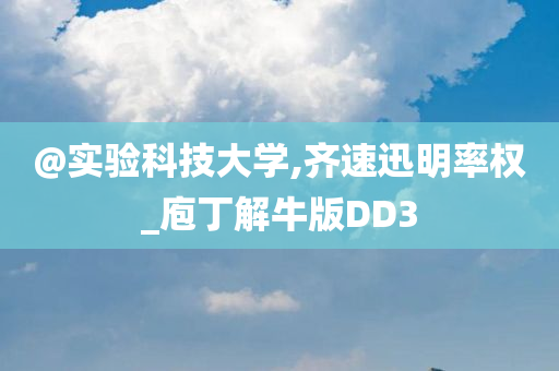 @实验科技大学,齐速迅明率权_庖丁解牛版DD3