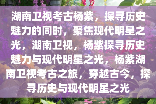 湖南卫视考古杨紫，探寻历史魅力的同时，聚焦现代明星之光，湖南卫视，杨紫探寻历史魅力与现代明星之光，杨紫湖南卫视考古之旅，穿越古今，探寻历史与现代明星之光