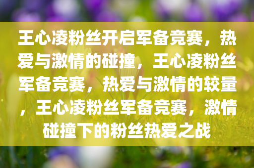 王心凌粉丝开启军备竞赛，热爱与激情的碰撞，王心凌粉丝军备竞赛，热爱与激情的较量，王心凌粉丝军备竞赛，激情碰撞下的粉丝热爱之战