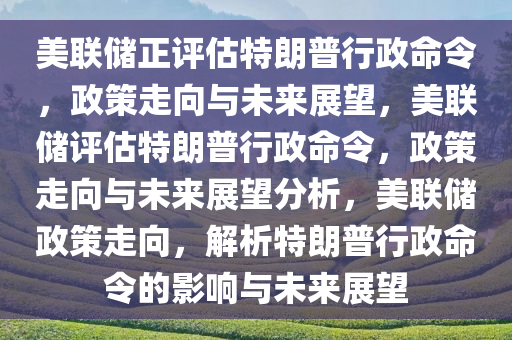 美联储正评估特朗普行政命令，政策走向与未来展望，美联储评估特朗普行政命令，政策走向与未来展望分析，美联储政策走向，解析特朗普行政命令的影响与未来展望
