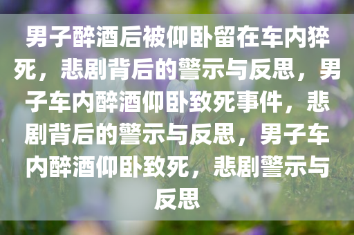 男子醉酒后被仰卧留在车内猝死，悲剧背后的警示与反思，男子车内醉酒仰卧致死事件，悲剧背后的警示与反思，男子车内醉酒仰卧致死，悲剧警示与反思