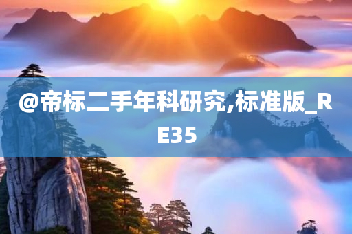 @帝标二手年科研究,标准版_RE35
