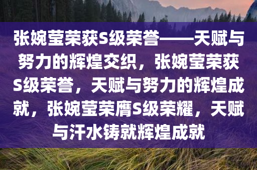 张婉莹荣获S级荣誉——天赋与努力的辉煌交织，张婉莹荣获S级荣誉，天赋与努力的辉煌成就，张婉莹荣膺S级荣耀，天赋与汗水铸就辉煌成就