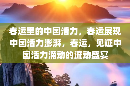 春运里的中国活力，春运展现中国活力澎湃，春运，见证中国活力涌动的流动盛宴