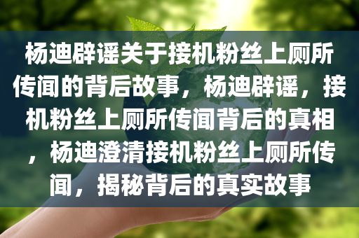 杨迪辟谣关于接机粉丝上厕所传闻的背后故事，杨迪辟谣，接机粉丝上厕所传闻背后的真相，杨迪澄清接机粉丝上厕所传闻，揭秘背后的真实故事