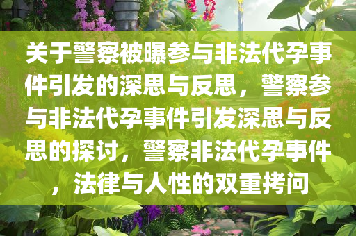关于警察被曝参与非法代孕事件引发的深思与反思，警察参与非法代孕事件引发深思与反思的探讨，警察非法代孕事件，法律与人性的双重拷问