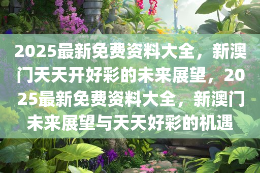 2025最新免费资料大全，新澳门天天开好彩的未来展望，2025最新免费资料大全，新澳门未来展望与天天好彩的机遇