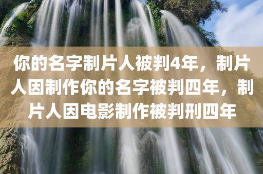 你的名字制片人被判4年，制片人因制作你的名字被判四年，制片人因电影制作被判刑四年