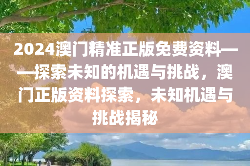 2024澳门精准正版免费资料——探索未知的机遇与挑战，澳门正版资料探索，未知机遇与挑战揭秘