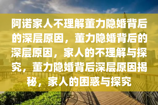 阿诺家人不理解董力隐婚背后的深层原因，董力隐婚背后的深层原因，家人的不理解与探究，董力隐婚背后深层原因揭秘，家人的困惑与探究