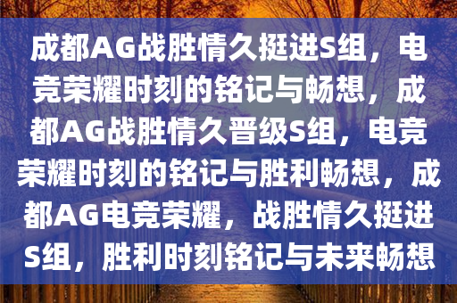 成都AG战胜情久挺进S组，电竞荣耀时刻的铭记与畅想，成都AG战胜情久晋级S组，电竞荣耀时刻的铭记与胜利畅想，成都AG电竞荣耀，战胜情久挺进S组，胜利时刻铭记与未来畅想