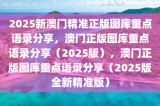 2025新澳门精准正版图库重点语录分享，澳门正版图库重点语录分享（2025版），澳门正版图库重点语录分享（2025版全新精准版）