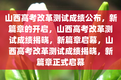 山西高考改革测试成绩公布，新篇章的开启，山西高考改革测试成绩揭晓，新篇章启幕，山西高考改革测试成绩揭晓，新篇章正式启幕