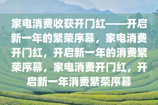 家电消费收获开门红——开启新一年的繁荣序幕，家电消费开门红，开启新一年的消费繁荣序幕，家电消费开门红，开启新一年消费繁荣序幕
