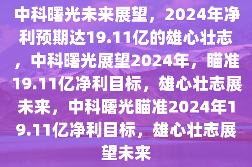 中科曙光未来展望，2024年净利预期达19.11亿的雄心壮志，中科曙光展望2024年，瞄准19.11亿净利目标，雄心壮志展未来，中科曙光瞄准2024年19.11亿净利目标，雄心壮志展望未来