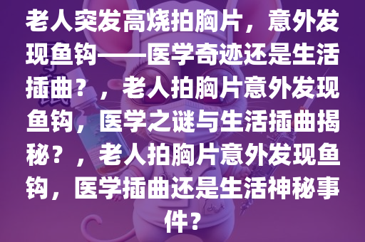 老人突发高烧拍胸片，意外发现鱼钩——医学奇迹还是生活插曲？，老人拍胸片意外发现鱼钩，医学之谜与生活插曲揭秘？，老人拍胸片意外发现鱼钩，医学插曲还是生活神秘事件？