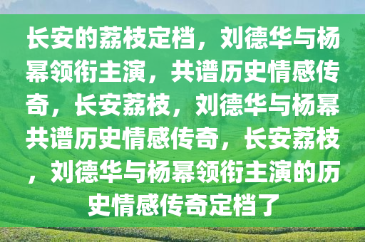 长安的荔枝定档，刘德华与杨幂领衔主演，共谱历史情感传奇，长安荔枝，刘德华与杨幂共谱历史情感传奇，长安荔枝，刘德华与杨幂领衔主演的历史情感传奇定档了