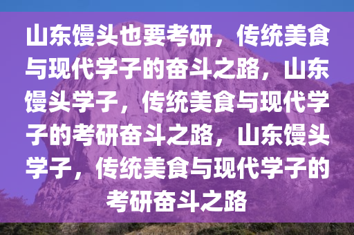 山东馒头也要考研，传统美食与现代学子的奋斗之路，山东馒头学子，传统美食与现代学子的考研奋斗之路，山东馒头学子，传统美食与现代学子的考研奋斗之路