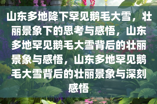 山东多地降下罕见鹅毛大雪，壮丽景象下的思考与感悟，山东多地罕见鹅毛大雪背后的壮丽景象与感悟，山东多地罕见鹅毛大雪背后的壮丽景象与深刻感悟