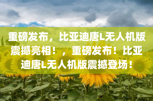 重磅发布，比亚迪唐L无人机版震撼亮相！，重磅发布！比亚迪唐L无人机版震撼登场！
