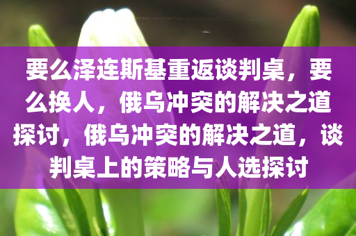 要么泽连斯基重返谈判桌，要么换人，俄乌冲突的解决之道探讨，俄乌冲突的解决之道，谈判桌上的策略与人选探讨